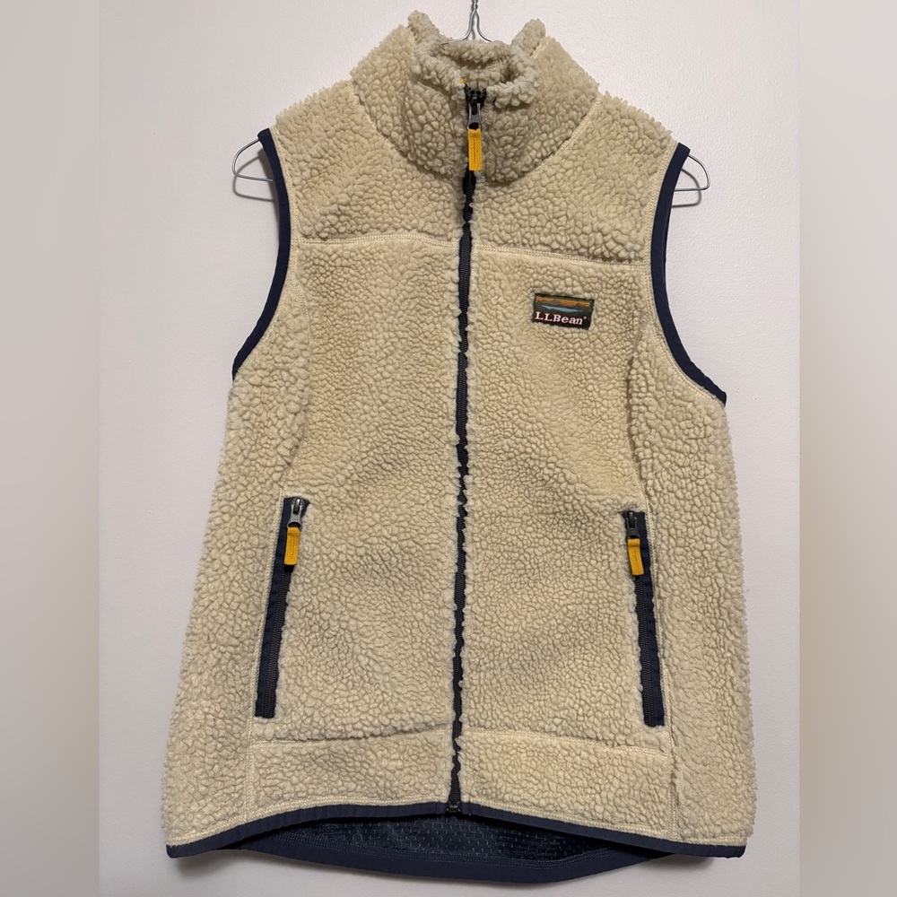 L.L.Bean women’s small cream sherpa vest